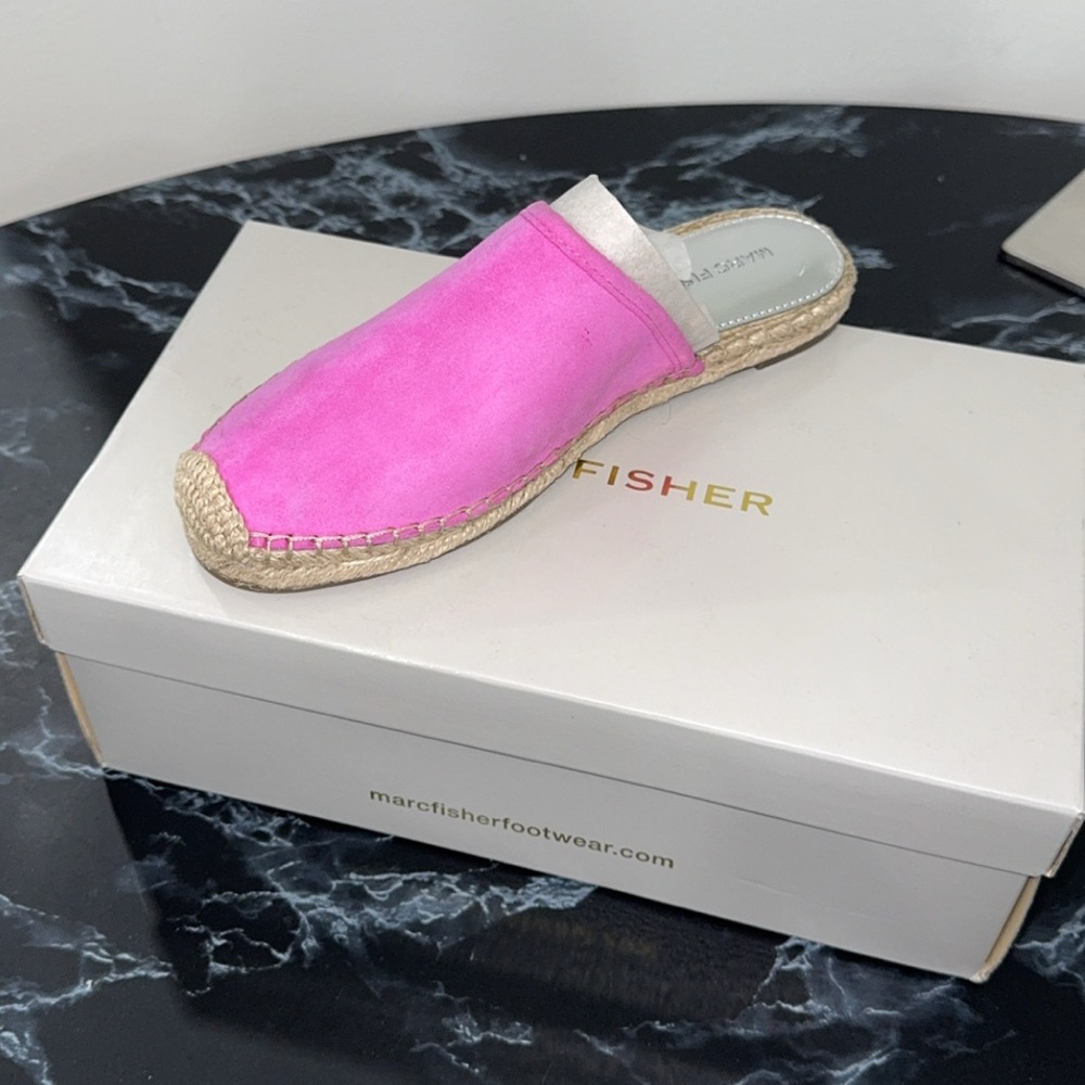 Marc Fisher Suede Espadrille Mules Gift Medium Pink Size 6 NEW - Picture 6 of 6